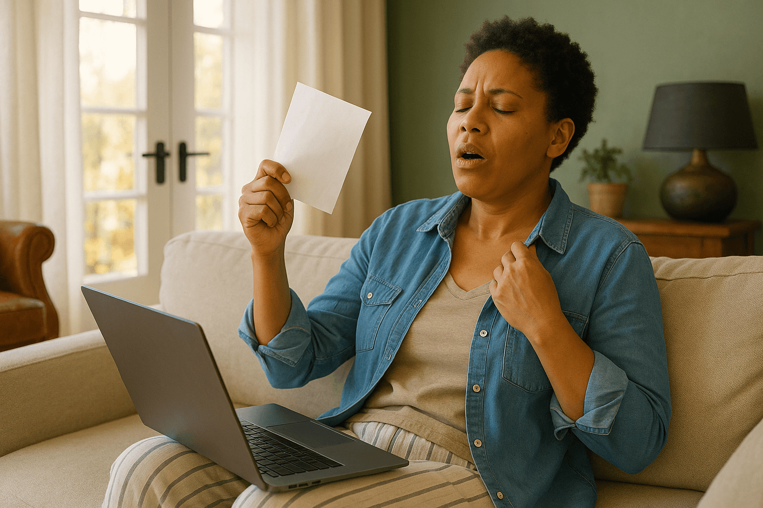 Hot Flashes Sitting on the Couch