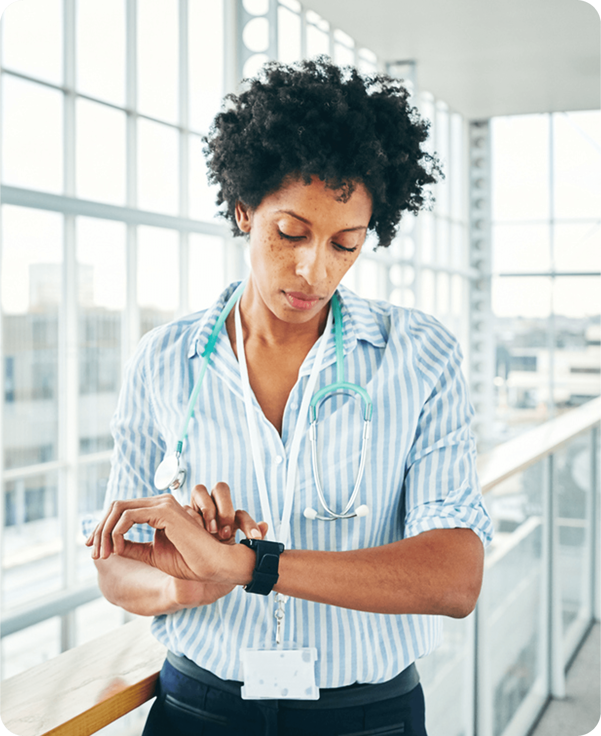 Doctor checking watch